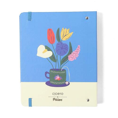 Caderno Argolado Ccero Office Duo Doce Florada Pautado & Pontado A5 Garrafa