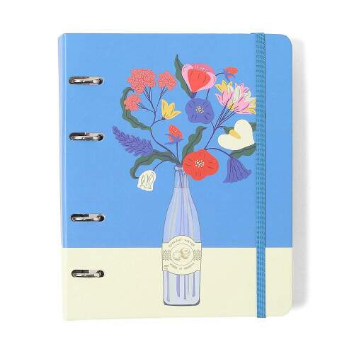 Caderno Argolado Ccero Office Duo Doce Florada Pautado & Pontado A5 Garrafa