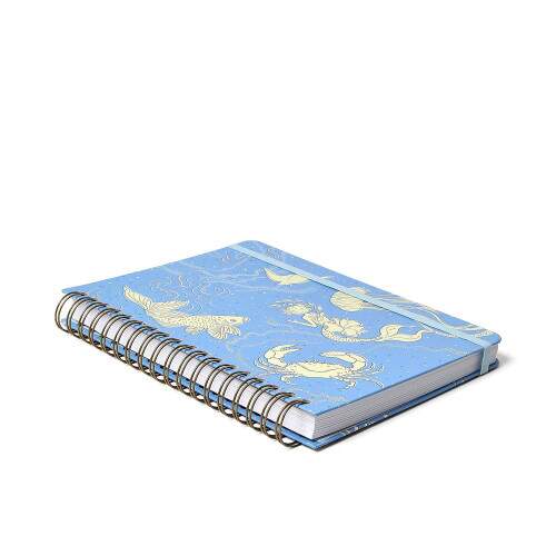 Caderno Ccero Espiral Origens Pautado 17x24 Aqua Azul 160 Fls