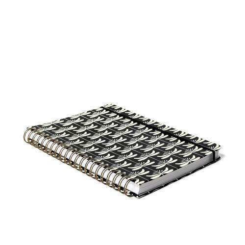 Caderno Ccero Espiral Libelulas Pautado 20x28 Preto 160 Fls