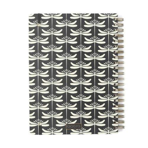 Caderno Ccero Espiral Libelulas Pautado 20x28 Preto 160 Fls
