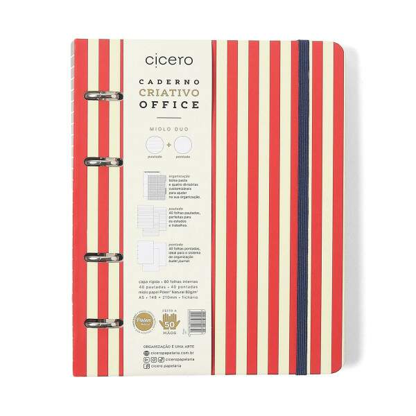 Caderno Argolado Ccero Office Duo Praia Pautado & Pontado A5 Sol