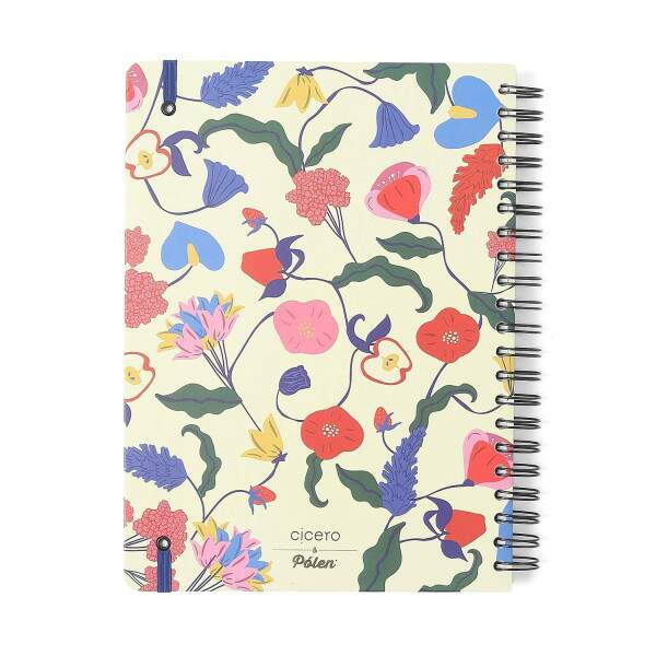 Caderno Ccero Espiral Doce Florada Pautado 20x28 Off White 160 Fls