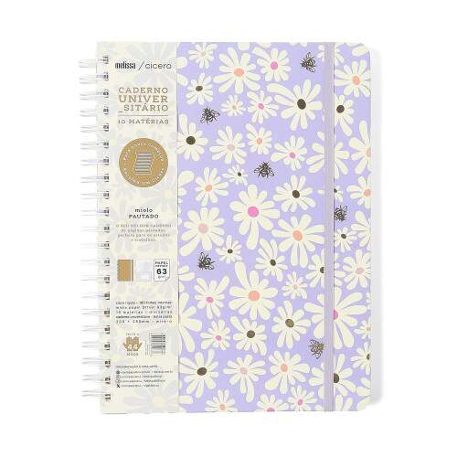 Caderno Ccero Espiral Melissa Pautado 20x28 Mini Bloomy 160 Fls