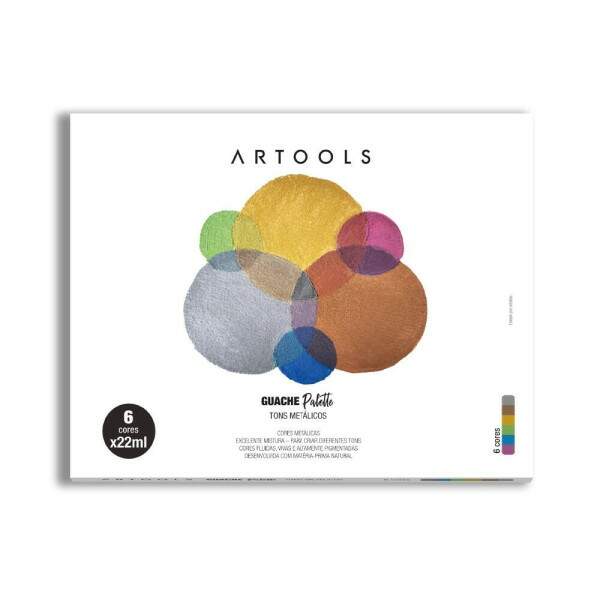 Guache Artools Palette 6 Cores Metlicas