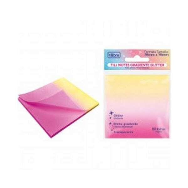 Bloco Adesivo Tilibra Glitter Degrad 76x76 mm 50 fls