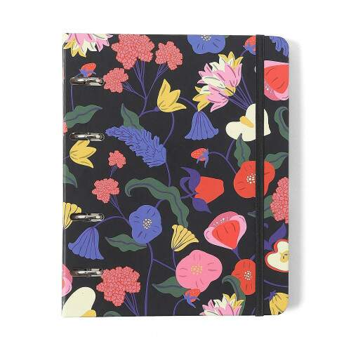 Caderno Argolado Ccero Office Duo Doce Florada Pautado & Pontado Preto