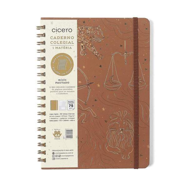 Caderno Ccero Espiral Origens Pautado 17x24 Terra 80 Fls