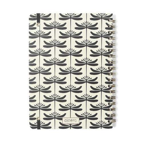 Caderno Ccero Espiral Libelulas Pautado 17x24 Off White 80 Fls