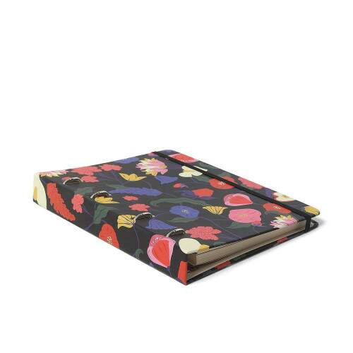 Caderno Argolado Ccero Office Duo Doce Florada Pautado & Pontado Preto