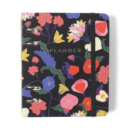 Agenda Planner Argolado 2026 Doce Florada Semanal A6 Preto