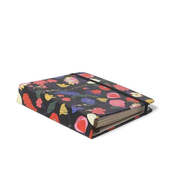 Agenda Planner Argolado 2026 Doce Florada Semanal A6 Preto