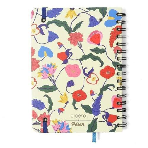 Planner Permanente Wire-o Doce Florada Financeiro A5 Off White