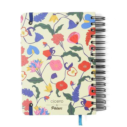 Agenda Planner Wire-o 2026 Doce Florada Diria A5 Off White