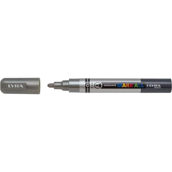 Caneta Lyra Graduate Mark All 2 mm Metlico Prata