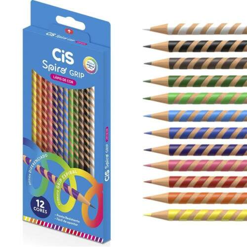 Lpis de Cor Cis Spiro Grip 12 Cores