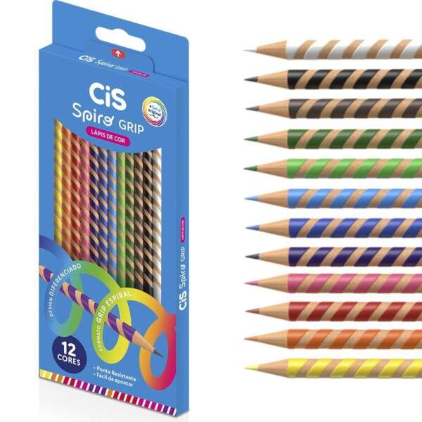 Lpis de Cor Cis Spiro Grip 12 Cores