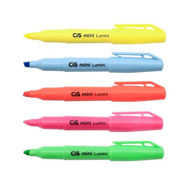 Marca Texto Cis Lumini Mini 5 Cores Neon