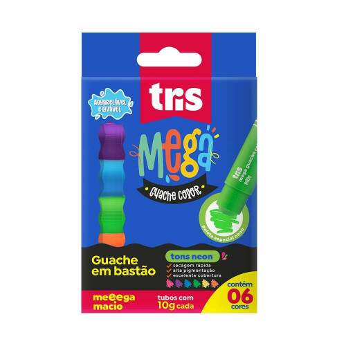 Guache Basto Tris 6 Cores Neon