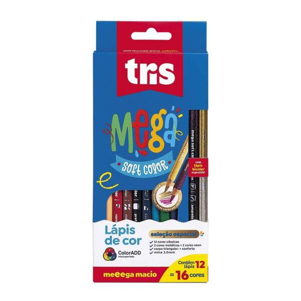 Lpis de Cor Tris Mega 16 Cores
