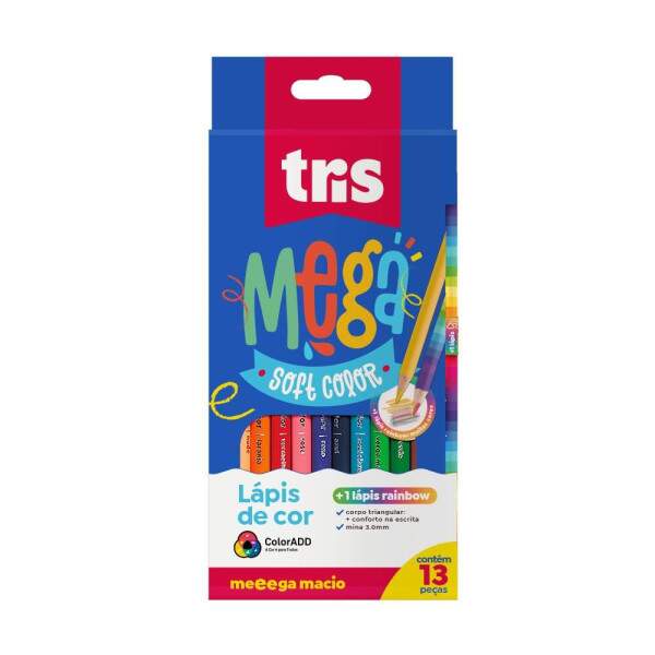 Lpis de Cor Tris Mega 12 Cores + Rainbow