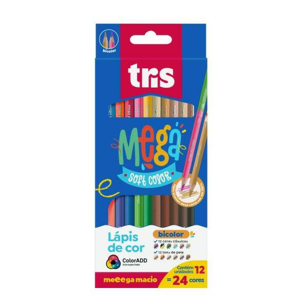 Lpis de Cor Tris Mega Bicolor 24 Cores