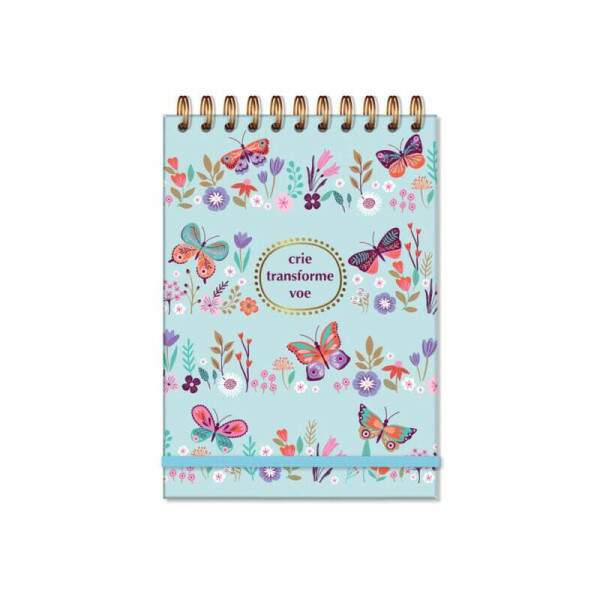 Caderno De Ideias Fina Ideia Borboletas no jardim