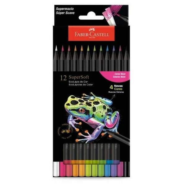 Lpis de Cor Faber Castell Super Soft 12 Cores Neon