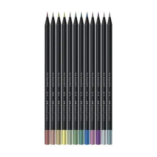 Lpis de Cor Faber Castell Super Soft 12 Cores Metlicas