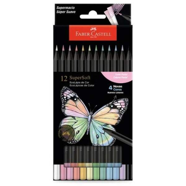 Lpis de Cor Faber Castell Super Soft 12 Cores Pastel