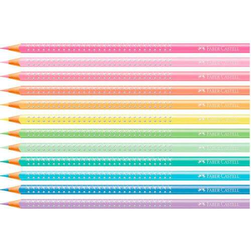 Lpis de Cor Faber Castell Triangular Sparkle 12 Cores Tons Pastel