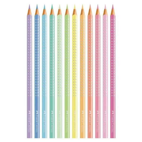 Lpis de Cor Faber Castell Triangular Sparkle 12 Cores Tons Pastel