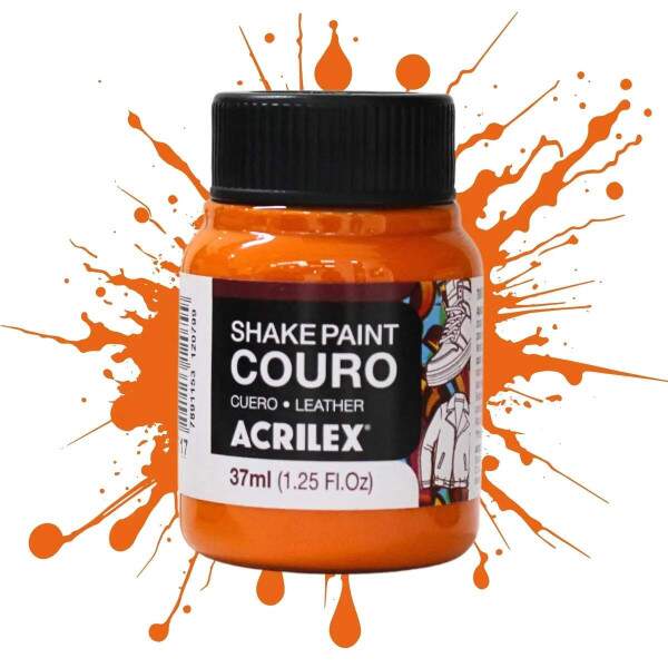 Tinta Couro Acrilex Shake Paint 37 ml Laranja