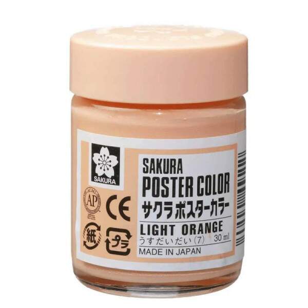 Tinta Guache Sakura Poster Color Profissional 30 ml Laranja Pastel 07