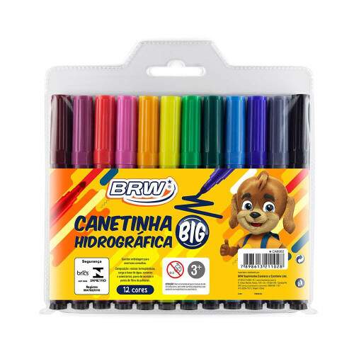 Canetinha Hidrocor BRW Big 12 Cores
