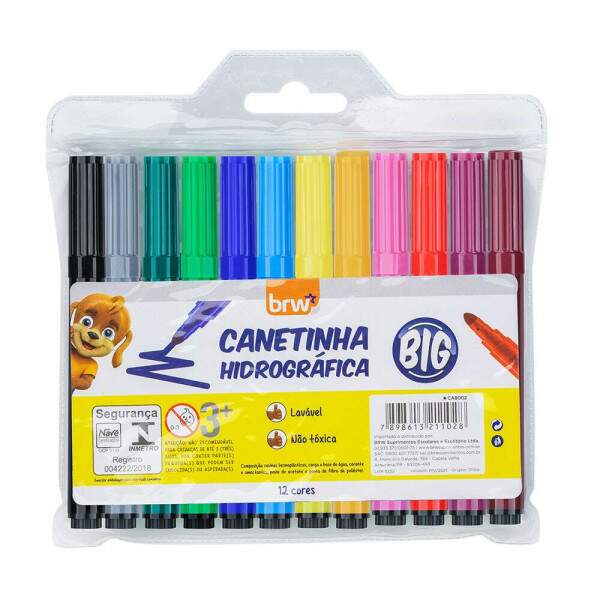 Canetinha Hidrocor BRW Big 12 Cores