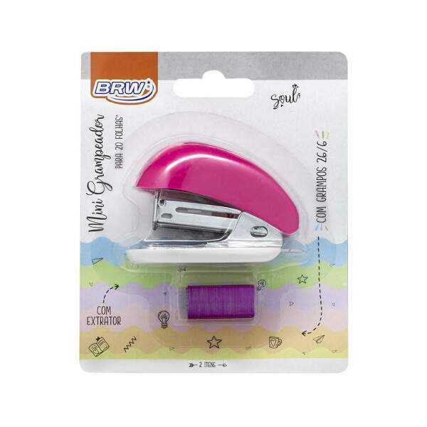 Grampeador BRW Plstico Mini 20 Folhas