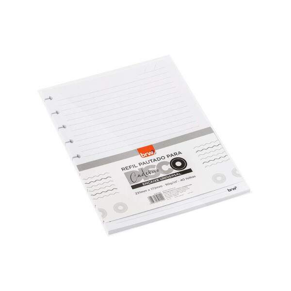 Refil Caderno BRW Disco 231 x 172mm Pautado