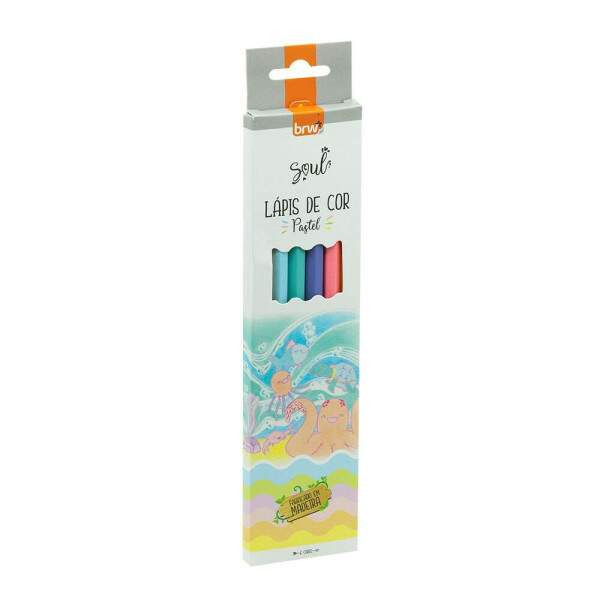 Lpis de Cor BRW De Madeira 6 Cores Pastel