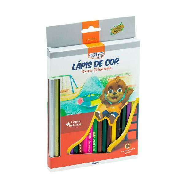 Lpis De Cor BRW 36 Cores + 2 Cores Metalicas