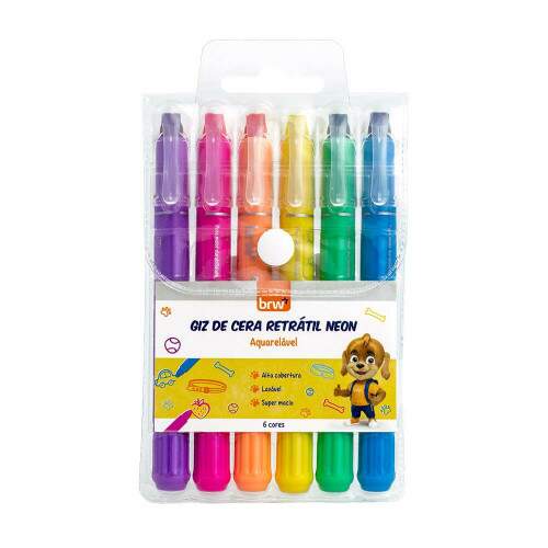 Giz Cera BRW Retrtil 6 Cores Neon 6 Cores