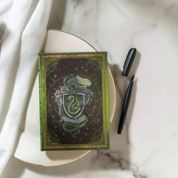 Caderno 1/4 Paperblanks Harry Potter Sonserina Midi Capa Dura Pautado