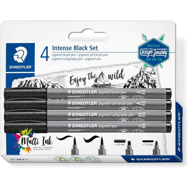 Kit Staedtler Pigment Arts Intense Black - 4 Unidades