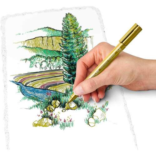 Kit Staedtler Pigment Liner & Marcador Metlico com 5 Unidades
