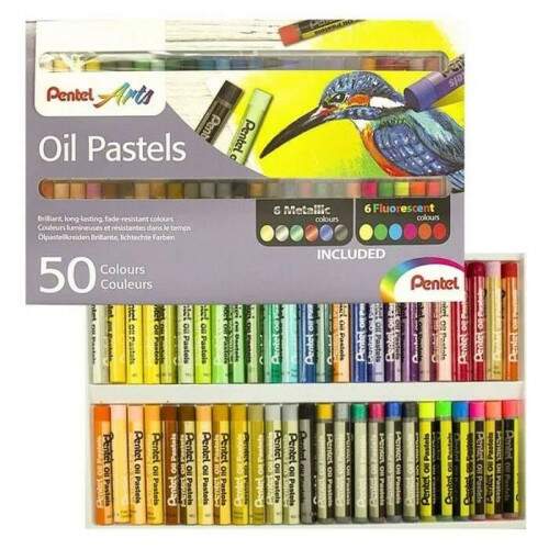 Pastel Oleoso Pentel Phn 6 Mtalicos 6 Neon 50 Cores