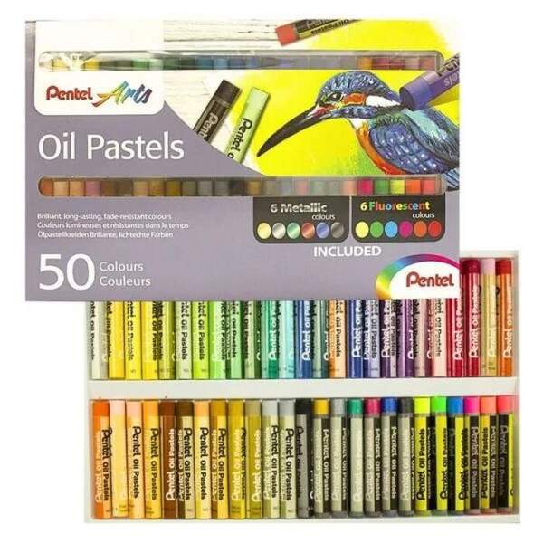 Pastel Oleoso Pentel Phn 6 Mtalicos 6 Neon 50 Cores