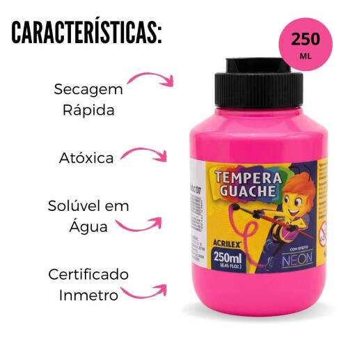Guache Acrilex 250 ml Maravilha Neon