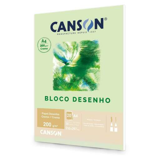Bloco Canson 200 g/m 20 Fls A4 Creme