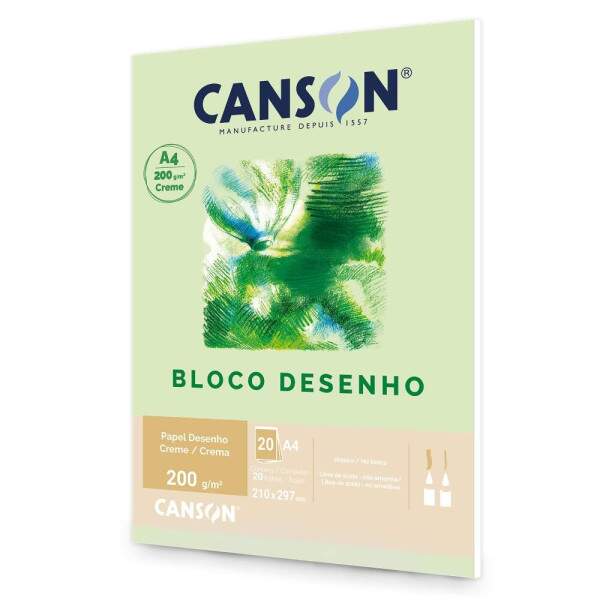 Bloco Canson 200 g/m 20 Fls A4 Creme