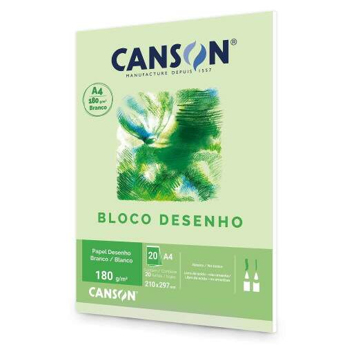 Bloco Canson 180 g/m 20 Fls A4 Branco